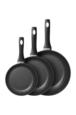 Schwarzes, sparsames 3-teiliges Pfannenset aus Teflon – 24 cm, 20 cm, 16 cm 0F46F - 4