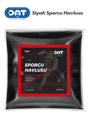 Schwarzes Sportler-Sport-Trainingshandtuch, Fitnessstudio, Fitness, Platten, Boxen, Tennis, Sporthandtuch, 100 % Baumwolle, 50 x 90 cm. ATHLETE-TOWEL-001 - 3