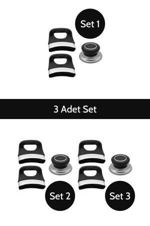 Schwarzes Topf- und Pfannengriff-Set, 3er-Set, Griff-Set, Topfgriff (3-teiliges Set) BTK-KULP-03 - 5