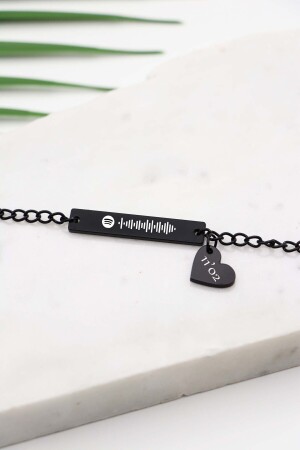 Schwarzes Unisex-Doppelarmband mit Spotify-Code und -Namen sowie Liebhaberarmband 1308trend01 - 5