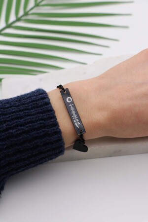 Schwarzes Unisex-Doppelarmband mit Spotify-Code und -Namen sowie Liebhaberarmband 1308trend01 - 7