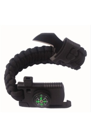 Schwarzes Unisex-Survival-Armband - 1