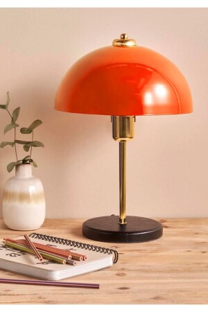 Schweizer Orange Farbe Gold Body Banker Tischlampe Lampenschirm - 1