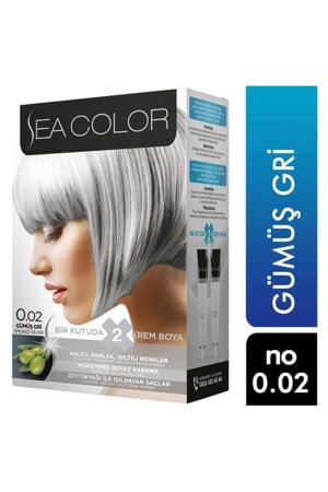 Seacolor 2er-Pack Creme-Haarfärbemittel 0/02 Silbergrau 8698753387046 - 2