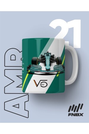 Sebastian Vettel Aston Martin Formel-1-Team weiße Kaffeetasse ZEP6077 - 2