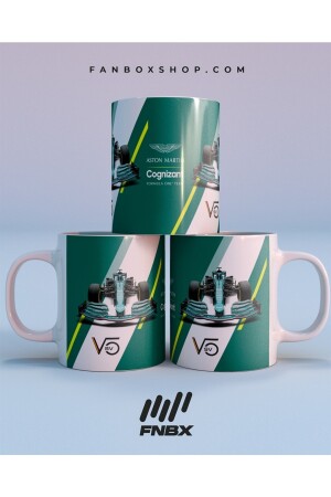 Sebastian Vettel Aston Martin Formel-1-Team weiße Kaffeetasse ZEP6077 - 3