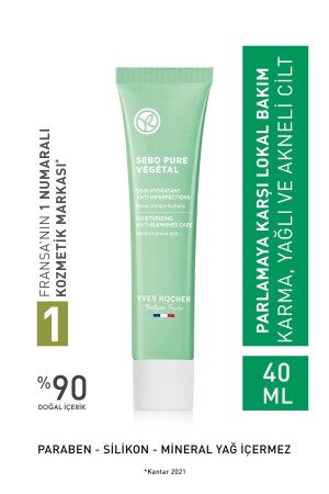 Sebo Pure Vegetal Gel-Creme für zu Akne neigende Haut – Zink & pflanzliche Salicylsäure & Allantoin – 40 g 32070 - 2