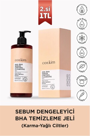 Sebum Dengeleyici Temizleme Jeli - Karma-yağlı Ciltler | Aha-bha Sebum Control Cleansing Gel 400 Ml MK002 - 2