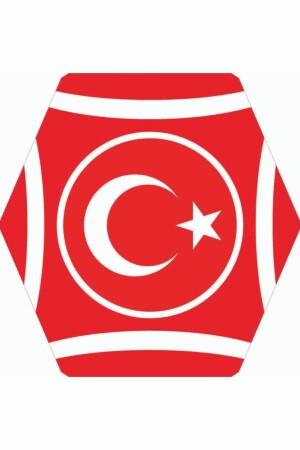 Sechseckiger Lattendrachen aus Kunststoff mit türkischer Flagge U101 - 1
