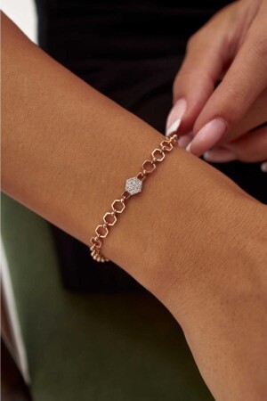 Sechseckiges Diamantarmband - 1