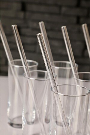 القش من الزجاج الملتوي من 6 قطع شفافة من MNZ - Seram Collection