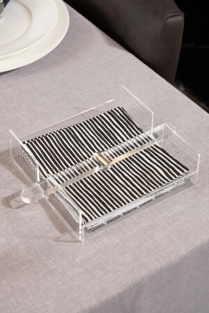 Şeffaf Akrilik Pleksi Kare Peçetelik Banyo Düzenleyici18x18 Cm 3 Mm - Sogo