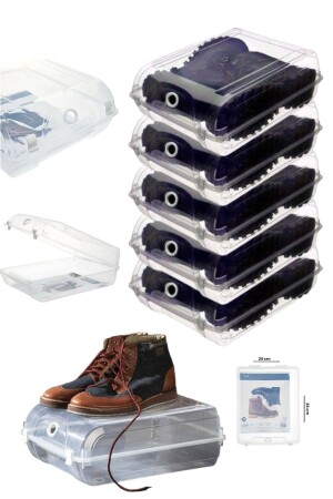 صندوق تخزين الأحذية الشفافة من MNZ - صندوق الأحذية المُعدّة بخمس قطع - Albifoni