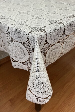 Şeffaf Kaplamalı Ip Desenli Pvc Masa Örtüsü Dantel 1032-d - Pimulahome