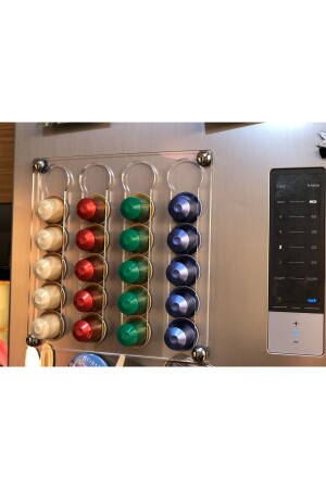 Şeffaf Nespresso & Jacobs Uyumlu Kapsül Kahve Standı (MIKNATISLI, 20 KAPSÜL KAPASİTELİ) KAPSUL001 - 1