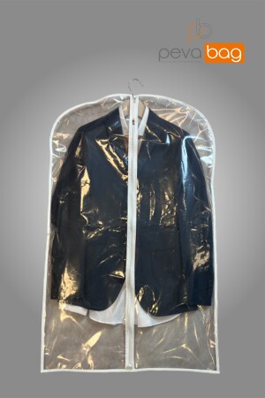 Şeffaf Takım Elbise Kılıfı (gamboç) 5 Adet / 62x102 Cm Beyaz Biyeli PV220523-1 - 2