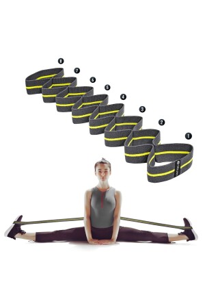 Sekiz Kademeli Pilates Bandı Direnç Bandı Yoga Lastiği Esneme Kayışı - 1
