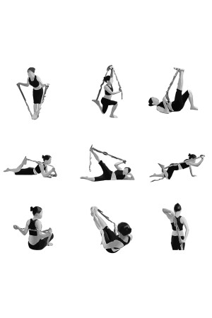 Sekiz Kademeli Pilates Bandı Direnç Bandı Yoga Lastiği Esneme Kayışı - 6