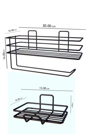 Selbstklebender Badezimmer-Regal, Papierhandtuchhalter und Seifenschalen-Set aus Metall, Organizer - 7