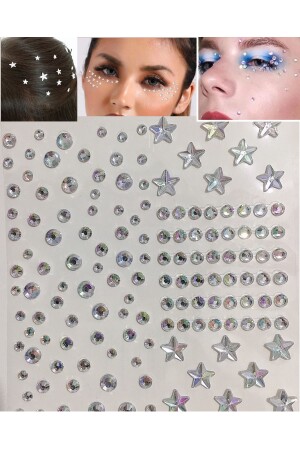 Selbstklebender Steinaufkleber für Gesicht, Körper, Nägel und Haare – 140 Stück - New Hill