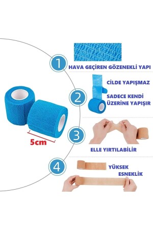 Selbstklebender Verband, blau, 5 cm x 4–5 m, Koban-Verband - 1