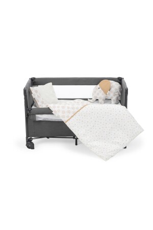 Sema Baby 6-teiliges Luxus-Parkbett-Babyschlafset – Ecru Elephant P12383S1413 - 2