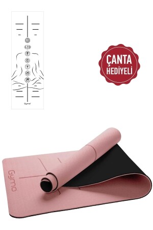 Sembol Hizalamalı 6mm Tpe Yoga Matı Pilates Minderi Scarlet PRA-7056863-2612 - 1