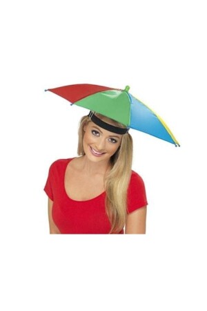 Şemsiye Lastikli Plaj Yazlık Kafa Şemsiyesi Güneşten Korunmak Için Şapka Şemsiye Güneş Koruyucu ANKARYH-6064-2 - 1