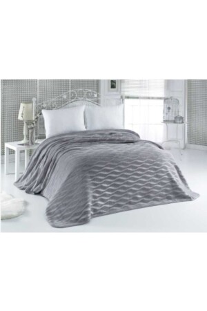 Sense Lüks Gold Vizon Battal Boy Battaniye 516 Gri 220x240 &hem Battaniye & Hem Yatak Örtüsü& - Mink