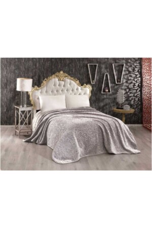 Sense Lüks Gold Vizon Battal Boy Battaniye 516 Gri 220x240 &hem Battaniye & Hem Yatak Örtüsü& - Mink