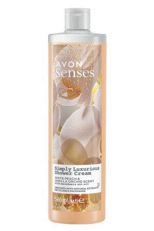 Senses Simply Luxuriöses Creme-Duschgel mit Duft nach weißem Pfirsich und Vanille, 500 ml. - 1