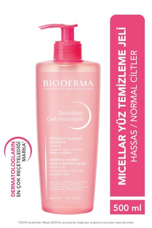 Sensibio Foaming Gel Empfindliche und normale Haut Spülendes Mizellen-Gesichtsreinigungsgel 500 ml - Bioderma