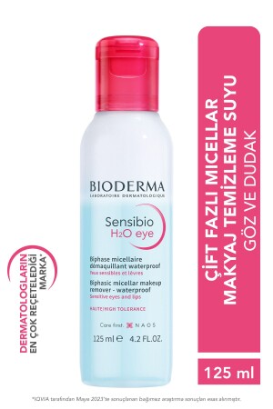 Sensibio H2O Eye Çift Fazlı Göz, Dudak, Kirpik Micellar Makyaj Temizleyici Provitamin B5 125 ml 1003122237 - 1