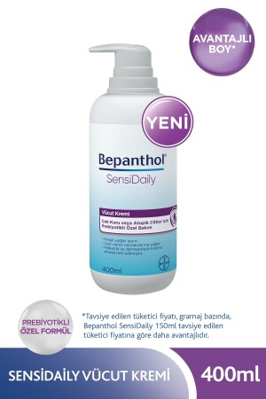 Sensidaily Pompalı Vücut Kremi 400 ml l Çok Kuru veya Atopik Ciltler İçin Prebiyotikli Özel Formül - 2