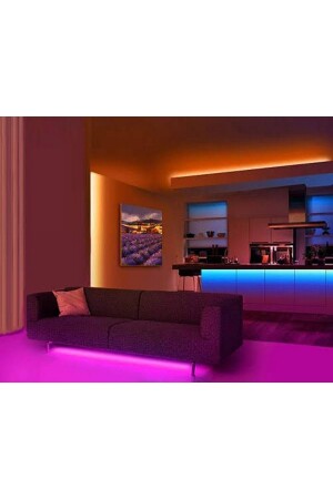 Şerit Led Işık Rgb 5 Metre Hazır Set Tak Çalıştır Kumandalı Adaptörlü Silikonlu Ledon0001 - 9