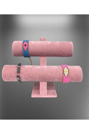 Sertex Fabric Double Pink Armband-Uhrenbox-Ständer (Aydindecor) (#505524274) - 1