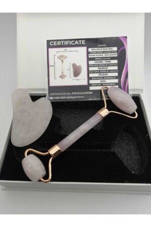 Sertifikalı Pembe Kuvars Gua Sha Ve Roller Set - Birinci Sınıf (sertifikalı) RGPK001 - 6