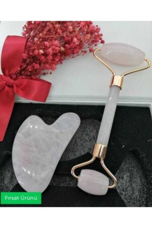 Sertifikalı Pembe Kuvars Gua Sha Ve Roller Set - Birinci Sınıf (sertifikalı) RGPK001 - 2