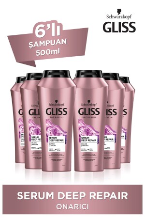 Serum Deep Repair Onarıcı Şampuan - Protein Kompleksi Ve Hint Inciri Ile 500 ml X 6 Adet - Gliss