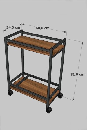 Serviertisch, Präsentationstisch, Beistelltisch, Beistelltisch, Couchtisch, Tisch auf Rollen, Barwagen für Diener ALS140220237 - 5