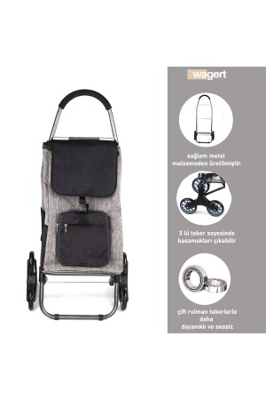 كرتون سوق ثلاثية عجلات مع حقيبة زيبر مقاومة للماء - Vadi