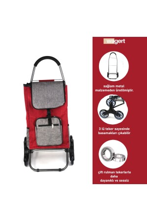 كرتون سوق ثلاثية عجلات مع حقيبة زيبر مقاومة للماء - Vadi