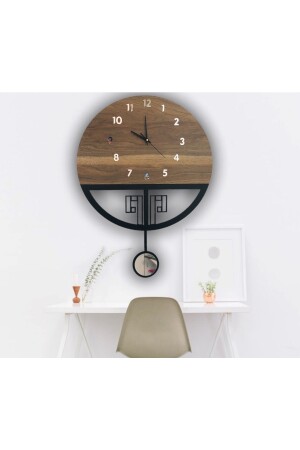 Sessiz Sarkaçlı Ahşap Duvar Saati, Sarkaçlı Saat, Duvar Saati, Ahşap Saat, Wooden Wall Clock sarkaçmodelgeyik - 6