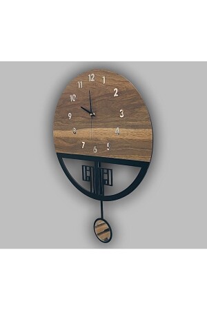 (SESSİZ) Sarkaçlı Ahşap Duvar Saati- Sarkaçlı Saat- Wooden Wall Clock - 6