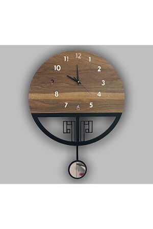 (SESSİZ) Sarkaçlı Ahşap Duvar Saati- Sarkaçlı Saat- Wooden Wall Clock - 7