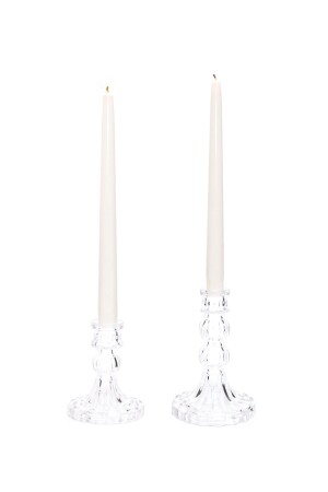 Set aus 2 Kristall-Kerzenständern und Kerzenhaltern - Missi