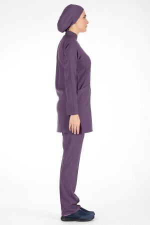 Set aus dünner Hijab-Krankenschwesteruniform aus Lycra und Hijab-Arztuniform in Pflaume - 2