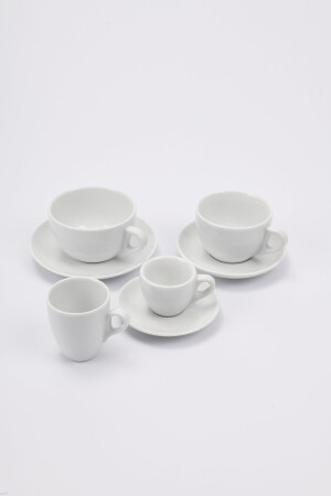 Set aus großen Cappuccinotassen und Untertassen aus Verona-Porzellan – 260 ml (9 OZ) 32848 - 7