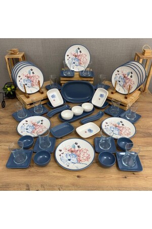 Set Frühstück Blaue Blumen 53 Teile für 12 Personen 2022905 dmt2022905 - 1