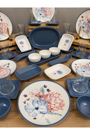 Set Frühstück Blaue Blumen 53 Teile für 12 Personen 2022905 dmt2022905 - 5